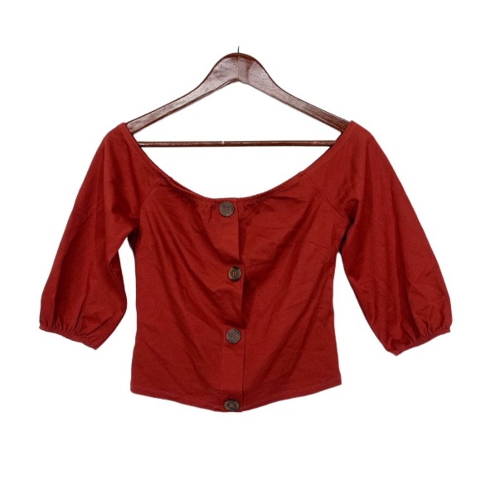 Charlotte Russe Burnt Orange Boho Off The Shoulder Crop Top New Nwt Size Medium